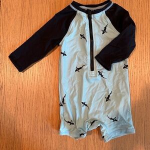 Kids Swim Shark Print Rash Guard